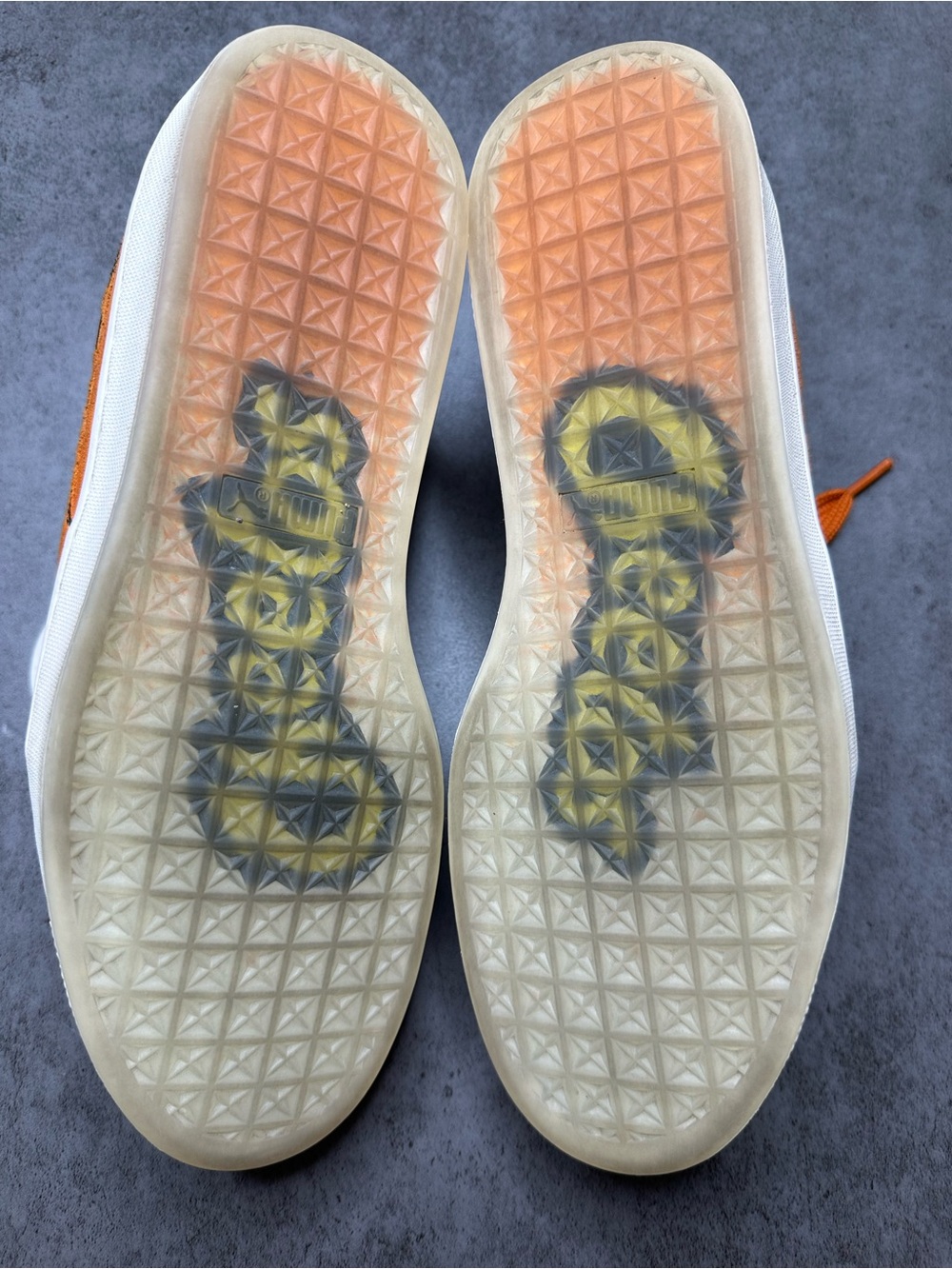 Puma Orange Suede Cheetah-Print Low-Top Sneakers - Picture 9 of 12